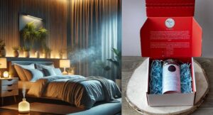 Cosy bedroom setting and Smart Pal Organic Superfood Blend, promoting restful sleep and healthy sleep hygiene